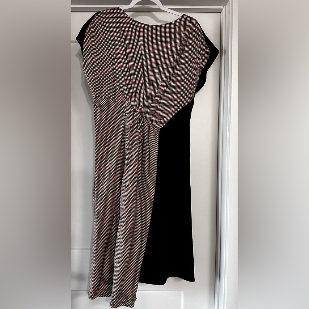 ZARA Elegant Black and Red Patterned Women's Dress